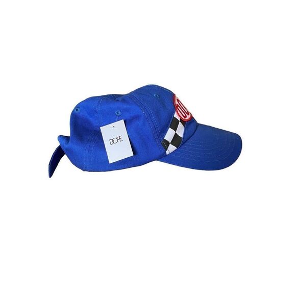 dope NWT racing checkered, flag, red, white, and blue snapback hat ￼ - Picture 4 of 5